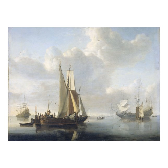 Schiffe vor der Küste, Willem van de Velde (II), Fotodruck (Vorne)