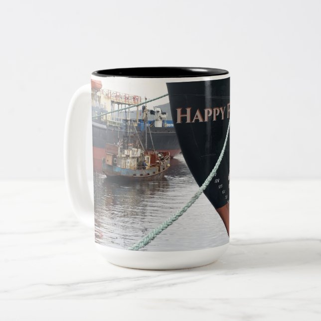 Schiffe Zweifarbige Tasse (Vorderseite Links)