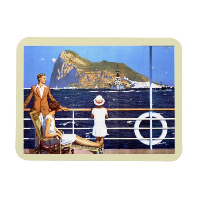 Schifffahrt auf dem Seeozunge Reise nach Gibraltar Magnet (Horizontal)