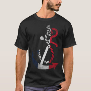 Schifffahrtsanker Frankreich Französischer Flaggen T-Shirt