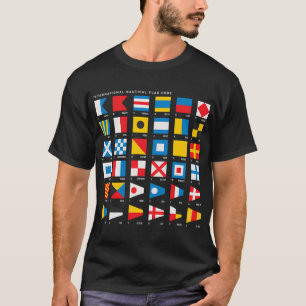 Schifffahrtsflaggen mit internationalen Zahlen und T-Shirt
