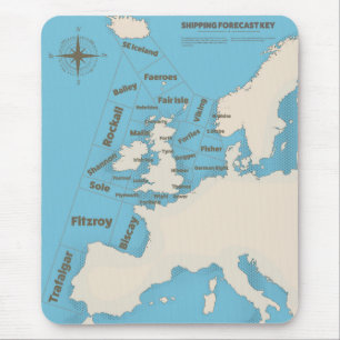 Schifffahrtsprognose für die Britischen Inseln in Mousepad