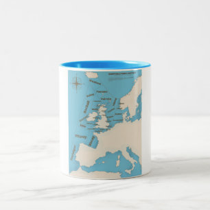 Schifffahrtsprognose für die Britischen Inseln in  Zweifarbige Tasse