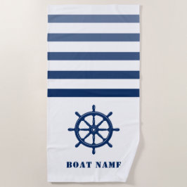 Schiffrad hilft Ihrem Schiff den Namen Blue White  Strandtuch