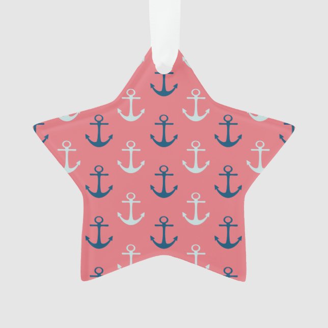 Schiffs-Anker auf Rose Ornament (Vorderseite)