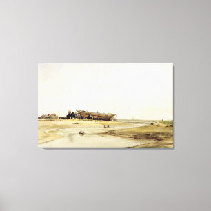 Schiffs-Gebäude (w/c auf Papier) Leinwanddruck