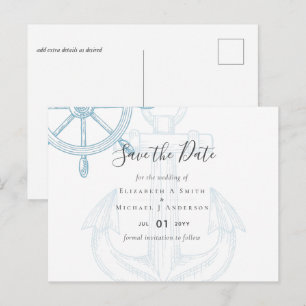 Schiffs-Steuerrad Hochzeit Postkarte