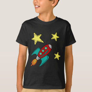 Schiffs-T - Shirt der retro Rakete
