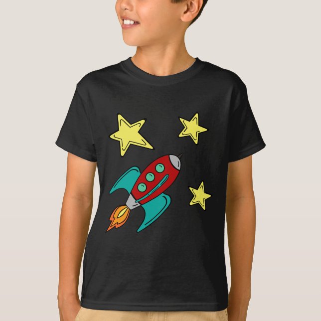 Schiffs-T - Shirt der retro Rakete (Vorderseite)