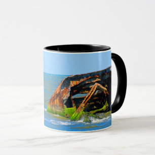 Schiffsabsturz Abstrakte Blaue Tasse