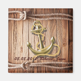 Schiffsdockholz-Strandanker Save the Date Magnet