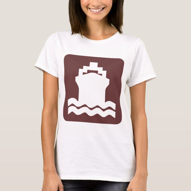 Schiffsform - Dunkelbraun T-Shirt (Vorderseite)