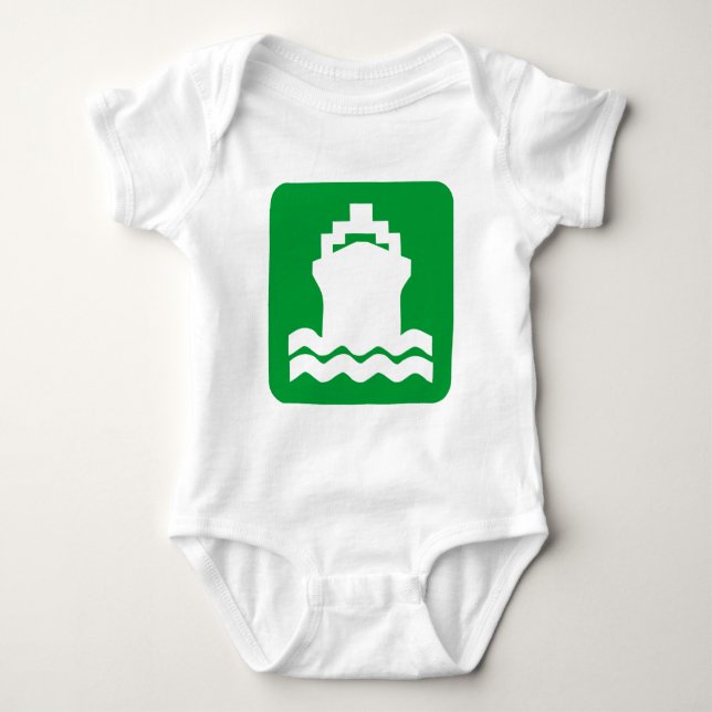 Schiffsform - grasgrün baby strampler (Vorderseite)