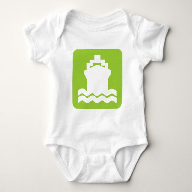 Schiffsform - Martian Green Baby Strampler (Vorderseite)
