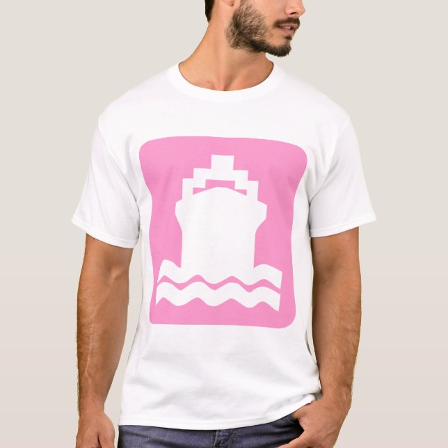 Schiffsform - Rosa T-Shirt (Vorderseite)