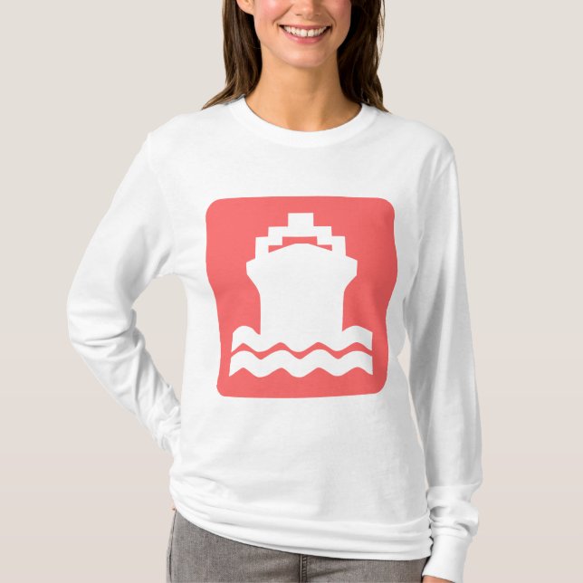 Schiffsform - Tropisches Rosa T-Shirt (Vorderseite)