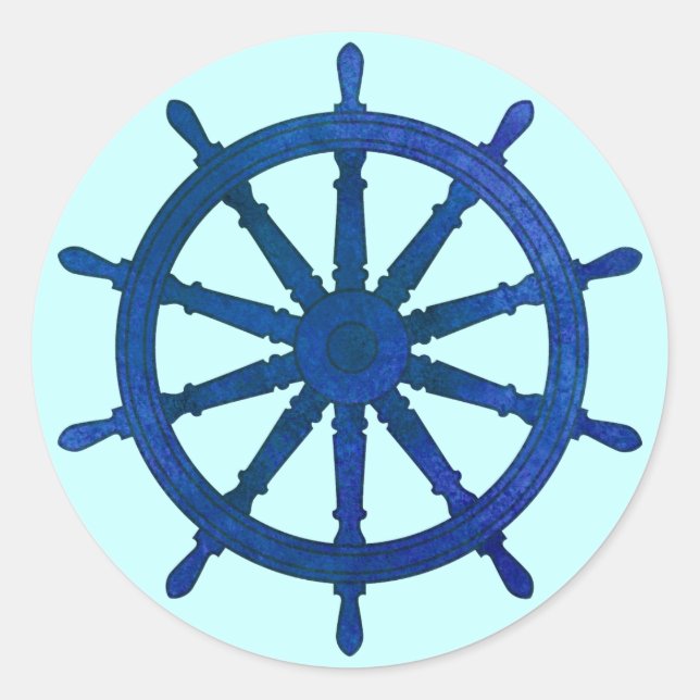 Schiffshelm Runder Aufkleber (Vorderseite)