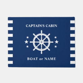 Schiffshilfsrad Kapitän Kabine Name Navy Blue Fußmatte
