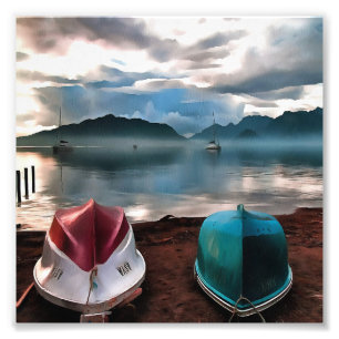 Schiffshügel und Marmaris Winter Seascape Fotodruck
