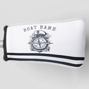 Schiffshüte, Anker, Steuerrad Navy Blau Gestreift Golf Headcover