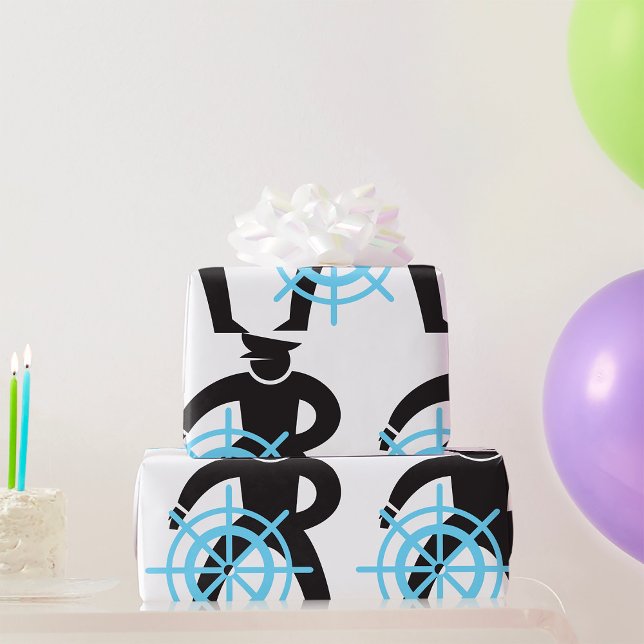 Schiffskapitän am Helm Geschenkpapier (Von Creator hochgeladen)