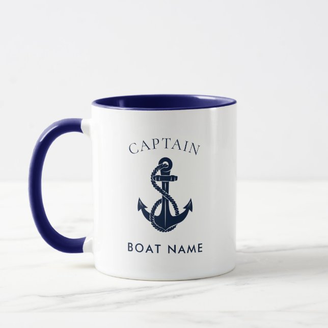 Schiffskapitän Boot Anker Custom Tasse (Links)