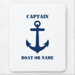 Schiffskapitän der Nautic Classic Anchor oder Mari Mousepad<br><div class="desc">Nautical Classic Anchor Kapitän Ihr Personalisierter Name oder Bootsname Mouse Pad.</div>