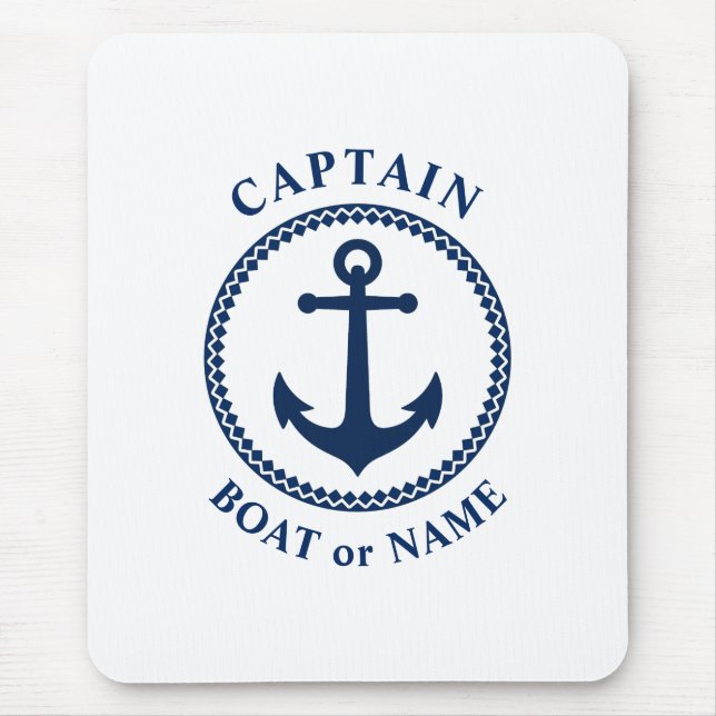 Schiffskapitän der Nautical Sea Anchor oder Name N Mousepad (Vorne)