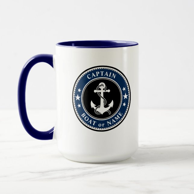Schiffskapitän des Ankerbootes oder Name Large 2 S Tasse (Links)