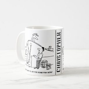 Schiffskapitän frage Crew für Fischnetzjournale Kaffeetasse
