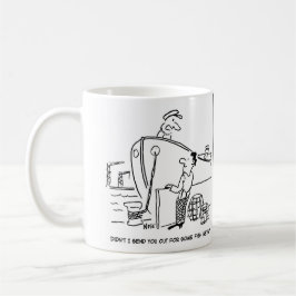 Schiffskapitän frage Crew-Mitglied für Fischnetze Kaffeetasse