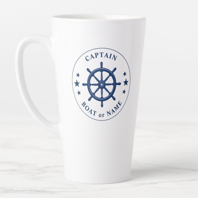 Schiffskapitän oder Name Large 2 Sided Milchtasse (Links)