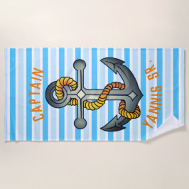 Schiffskapitän Old School Anchor Tattoo Strandtuch