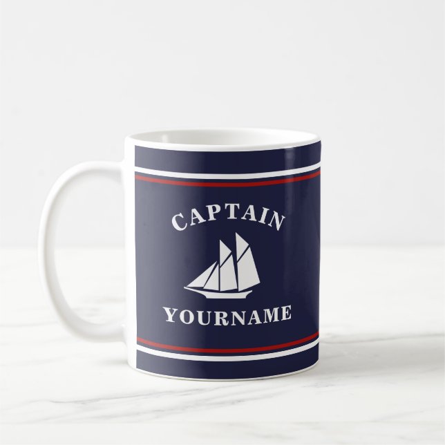 Schiffskapitän Sailboat Tasse (Links)