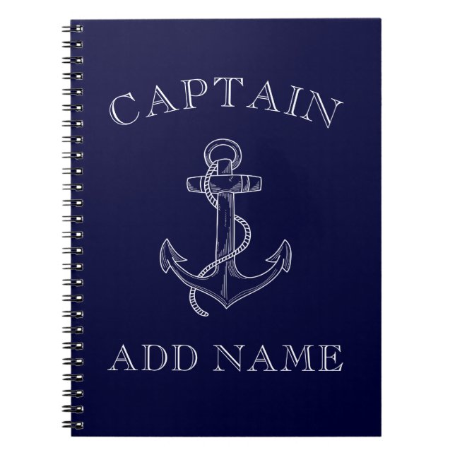 Schiffskapitän Sailor Nautical Anchor Personalisie Notizblock (Vorderseite)