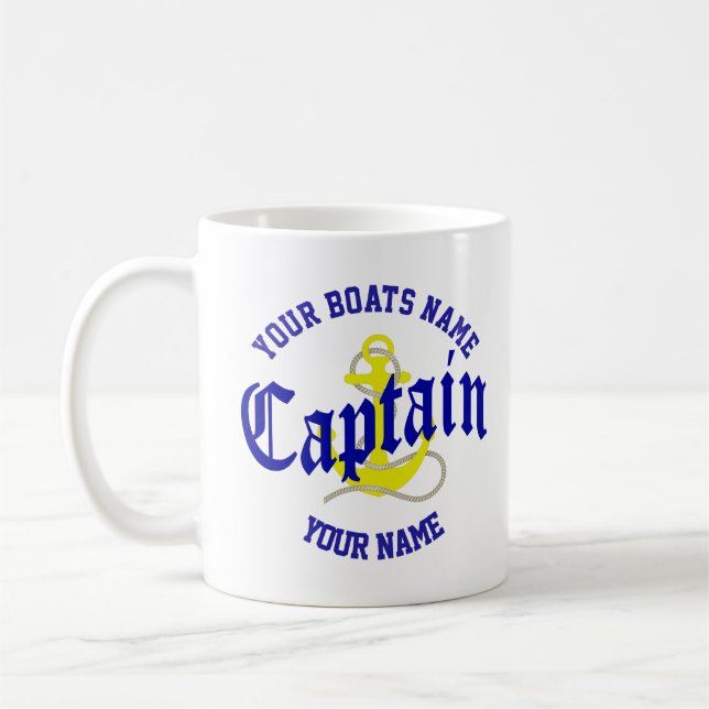 Schiffskapitän und Anker Kaffeetasse (Links)