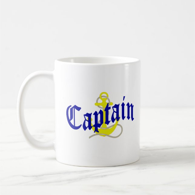 Schiffskapitän und Anker Kaffeetasse (Links)