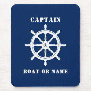 Schiffskapitän und -schiff oder Marine Mousepad