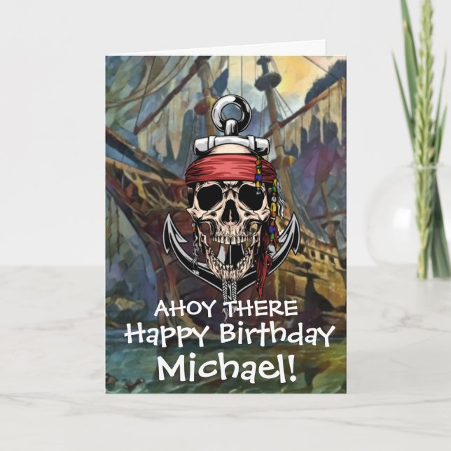 Schiffskarte "Pirate Skull Ghost Captain Cross Bon Karte (Vorderseite)