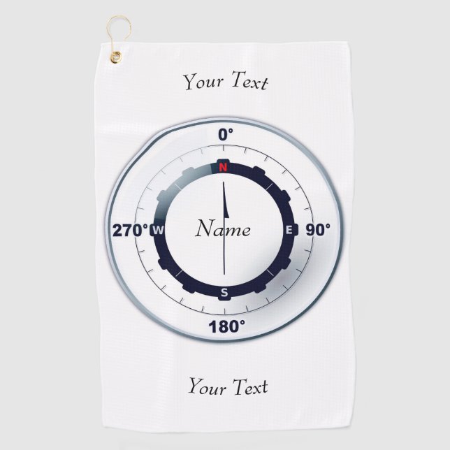 Schiffskompass Golfhandtuch (Vorderseite)