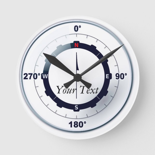 Schiffskompass Runde Wanduhr (Vorderseite)