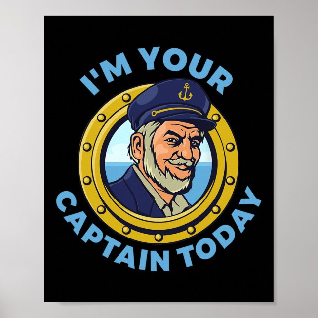 Schiffsleben Segelkapitän Bootfahren Skipper Matro Poster (Vorne)
