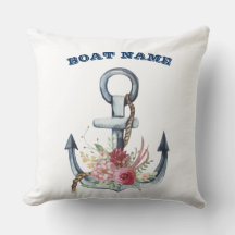 Schiffsname,Anker-Blume Navy Blue Strip