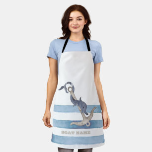 Schiffsname, Anker Delphin Streifen Schürze