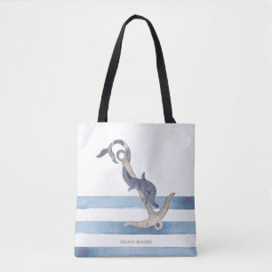 Schiffsname, Anker Delphin Streifen Tasche