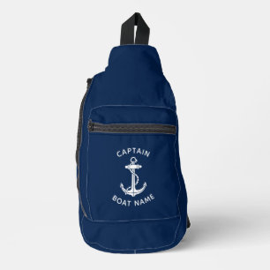 Schiffsname Anker Kapitän Strandkreuzfahrt Crossbody Bag