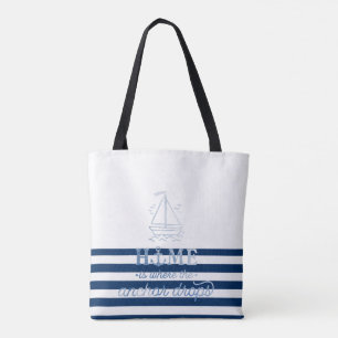 Schiffsname,Anker Meer Navyblaue Streifen Tasche