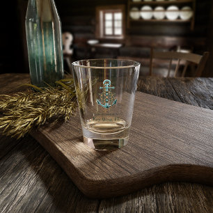 Schiffsname Anker Party Nautical Schnapsglas