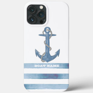 Schiffsname,Anker,Seil,Hellblaue Streifen  Case-Mate iPhone Hülle
