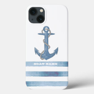 Schiffsname,Anker,Seil,Hellblaue Streifen  Case-Mate iPhone Hülle
